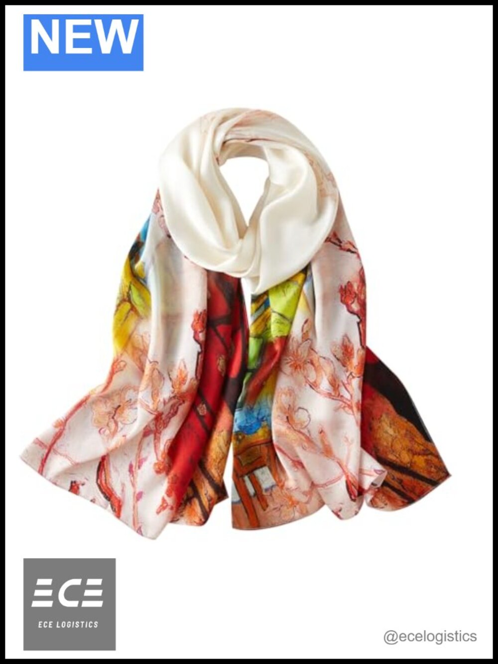100% Mulberry Silk Scarf 68x21 Shawl Wrap Hair Scarf Evening Dress